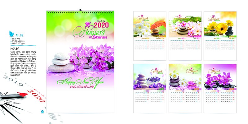 Lịch lò xo treo tường 7 tờ