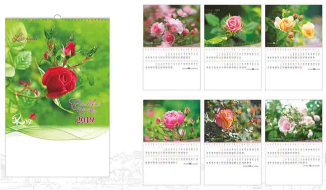 In lịch tết treo tường lò xo 7 tờ