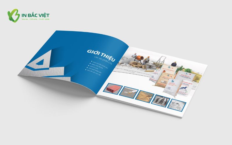 Ấn phẩm A5 ngang ngành vật liệu xây dựng với nội dung trực quan
