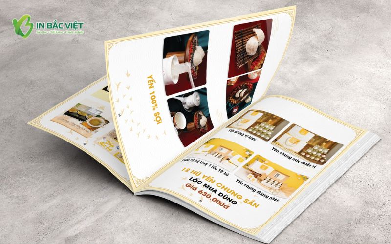 Catalogue A5 nhỏ gọn dùng để trưng bày và giới thiệu sản phẩm tại cửa hàng