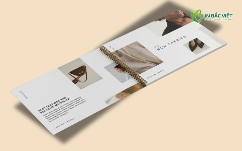 Catalogue phụ kiện thời trang đóng gáy lò xo kim loại lật mở 180 độ