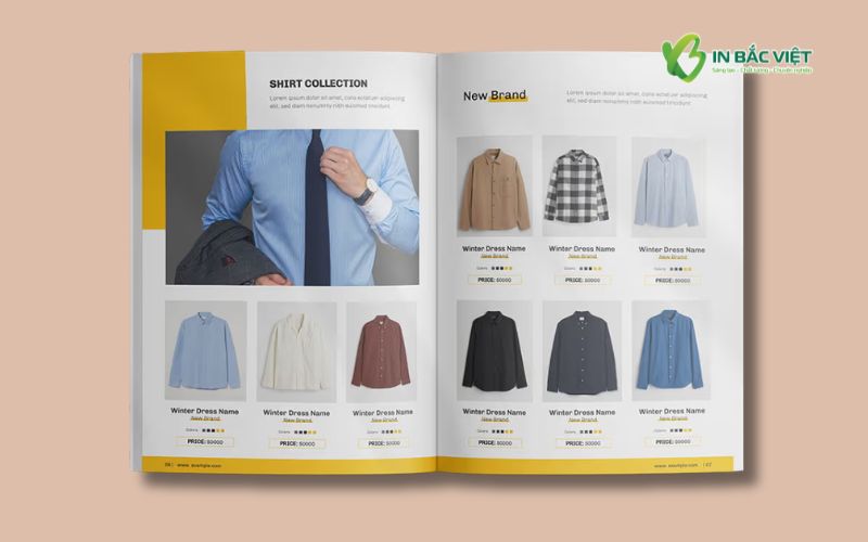Catalogue sản phẩm áo sơ mi nam giúp khách hàng dễ xem mẫu mã và lựa chọn theo từng kiểu dáng