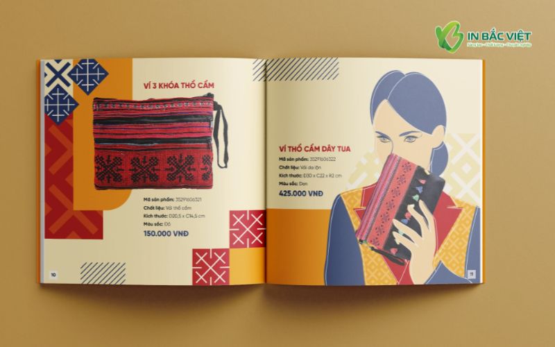 Catalogue giới thiệu sản phẩm thổ cẩm thủ công mỹ nghệ, thiết kế mang đậm nét văn hóa truyền thống