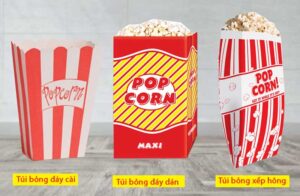 Những kiểu dáng túi đựng bỏng ngô phổ biến