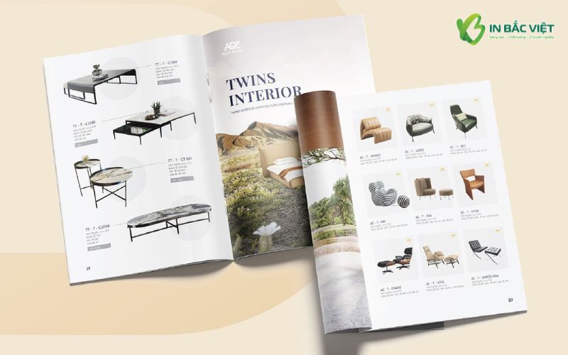 Mẫu catalog A4 sản phẩm bàn ghế nội thất