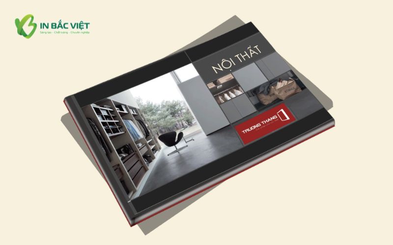 Mẫu catalogue nội thất khổ A4 ngang bìa cứng nổi bật