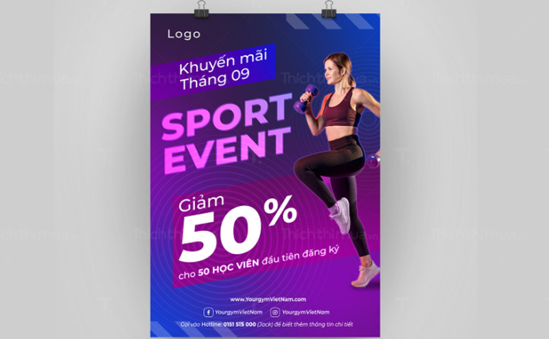 Mẫu poster phòng gym thiết kế ấn tượng, độc đáo