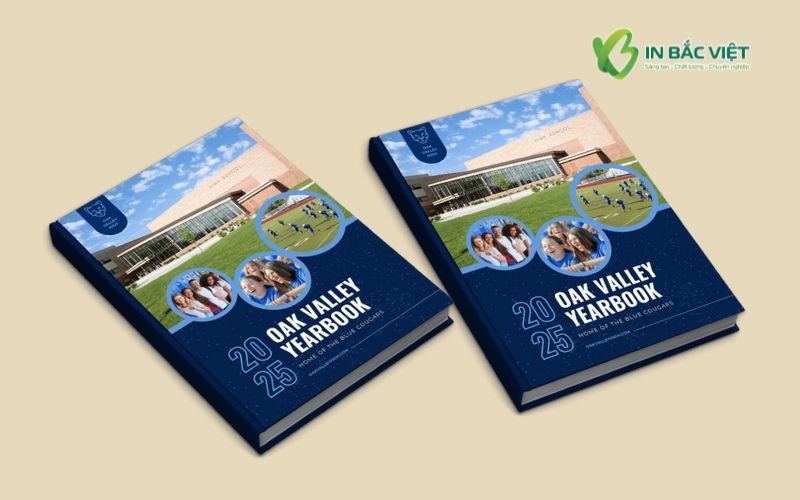Yearbook trường học với hình thức bìa cứng, đóng quyển chắc chắn và bền đẹp