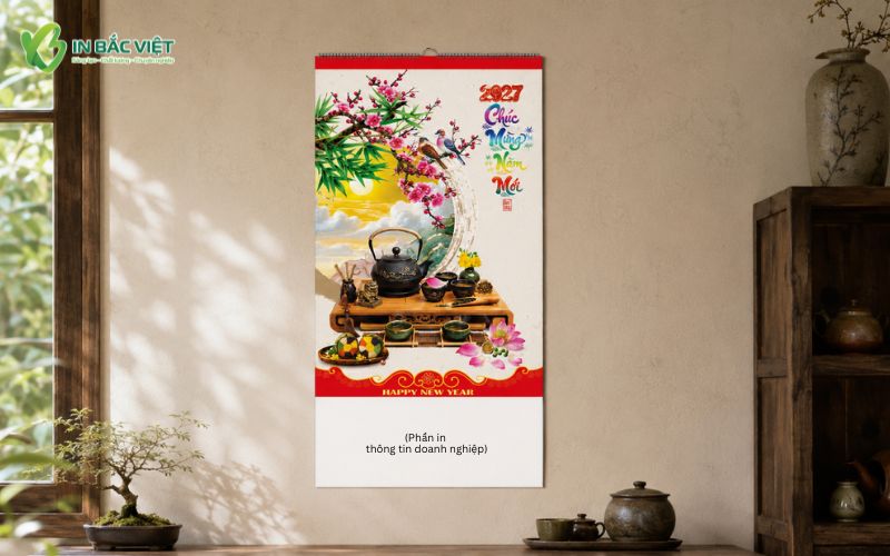 Lịch 7 tờ Xuân Đinh Mùi 2027 kích thước 36x70cm treo tường