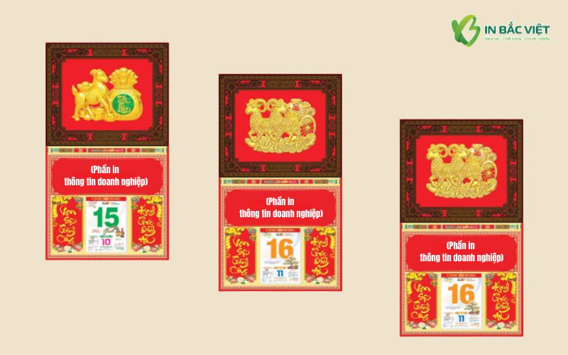 Mẫu bìa gắn lịch bloc thiết kế gấp gọn có vị trí in thông tin doanh nghiệp