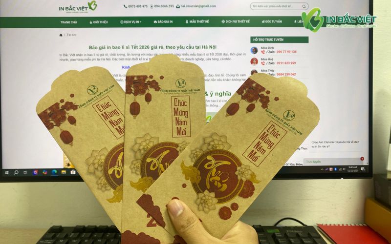 In lì xì giấy kraft cho doanh nghiệp giúp tối ưu chi phí nhưng vẫn đảm bảo tính thẩm mỹ