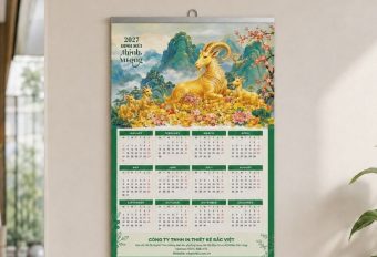 IN LỊCH 1 TỜ TREO TƯỜNG NẸP THIẾC