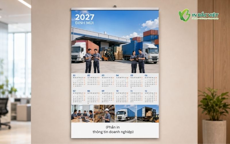 Thiết kế và in lịch 1 tờ treo tường độc quyền theo yêu cầu doanh nghiệp