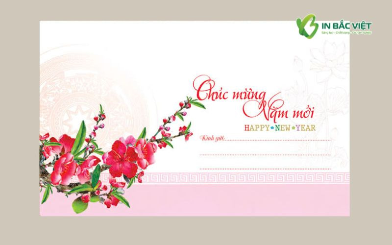 Mẫu phong bì Happy New Year thiết kế cho doanh nghiệp