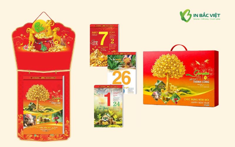 Kích thước lịch bloc siêu đại Tết 2027 20×30cm