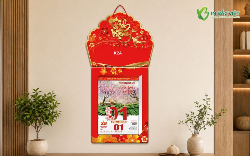 Mẫu lịch bloc cực đại 25×35cm trang trí không gian