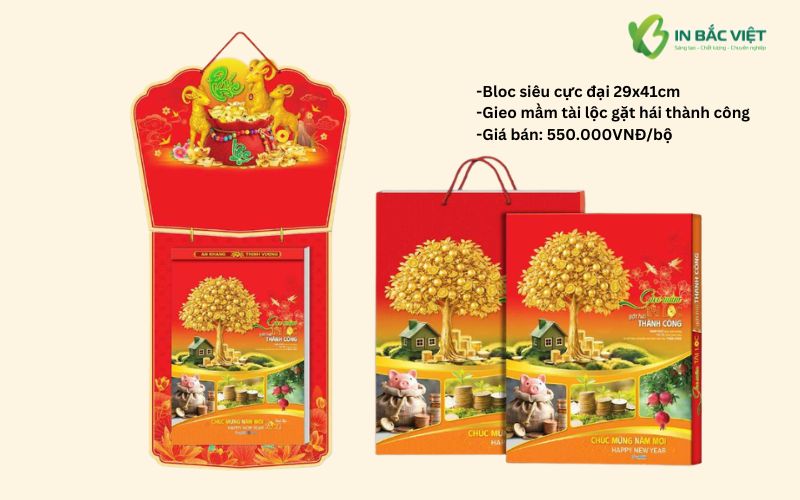 Mẫu lịch bloc siêu cực đại kích thước khổ A3