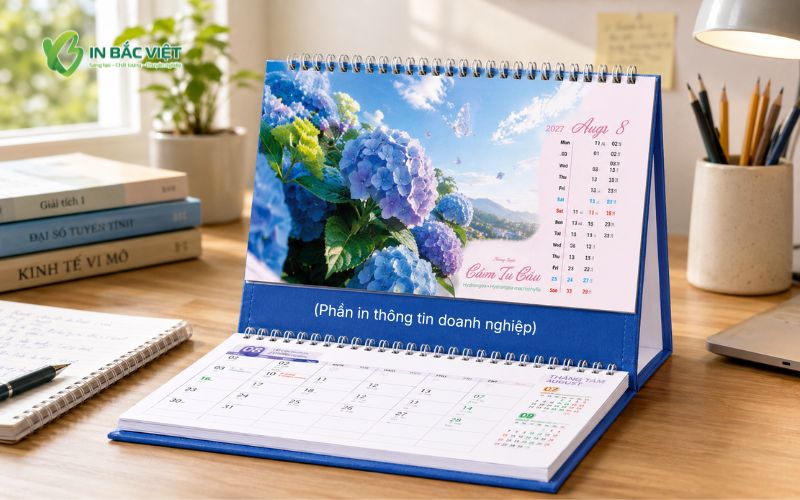 In lịch để bàn chữ M số lượng ít theo yêu cầu cho doanh nghiệp