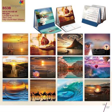 lịch để bàn chữ A