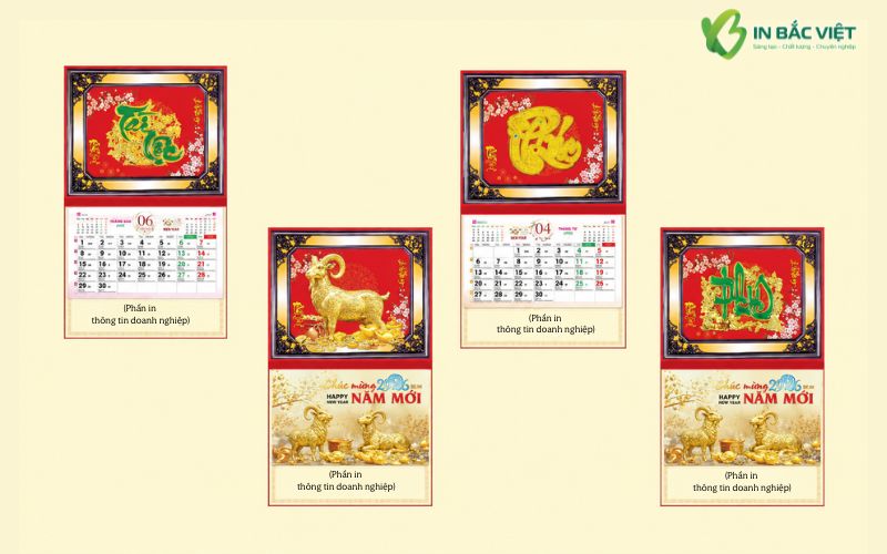 Lịch 13 tờ khung ngọc sang trọng treo phòng khách, phòng làm việc