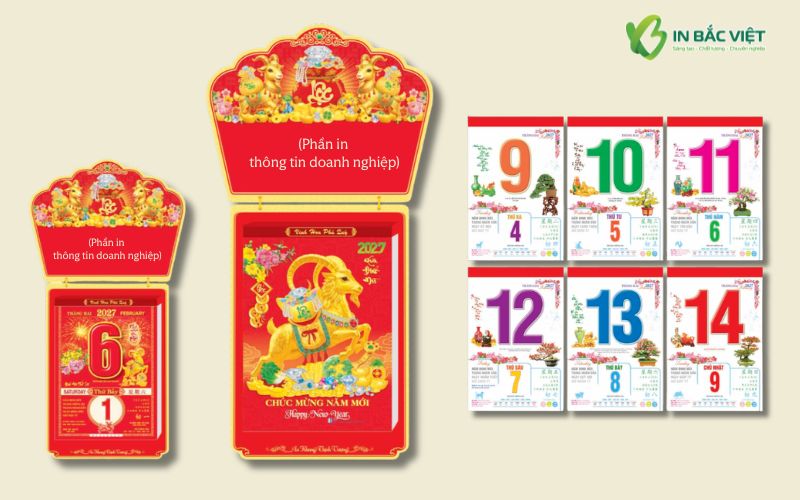 Lịch bloc 365 ngày treo tường Xuân Đinh Mùi 2027