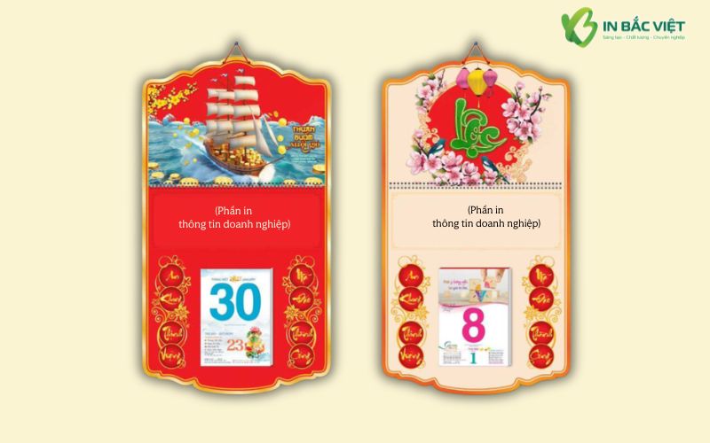 Lịch treo tường lò xo giữa gắn Bloc 365 ngày Tết 2027
