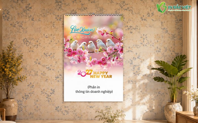 Lịch treo tường 2027 trang trí không gian và tiện theo dõi ngày tháng