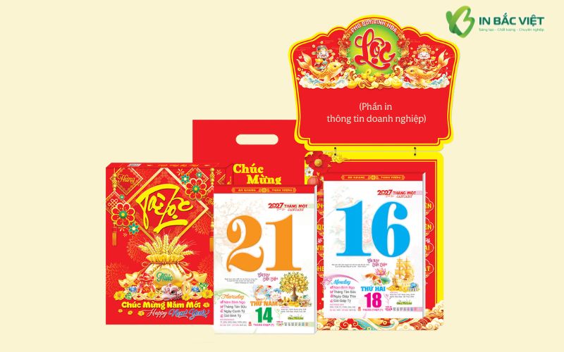 Mẫu lịch Bloc 365 ngày treo tường Tết 2027