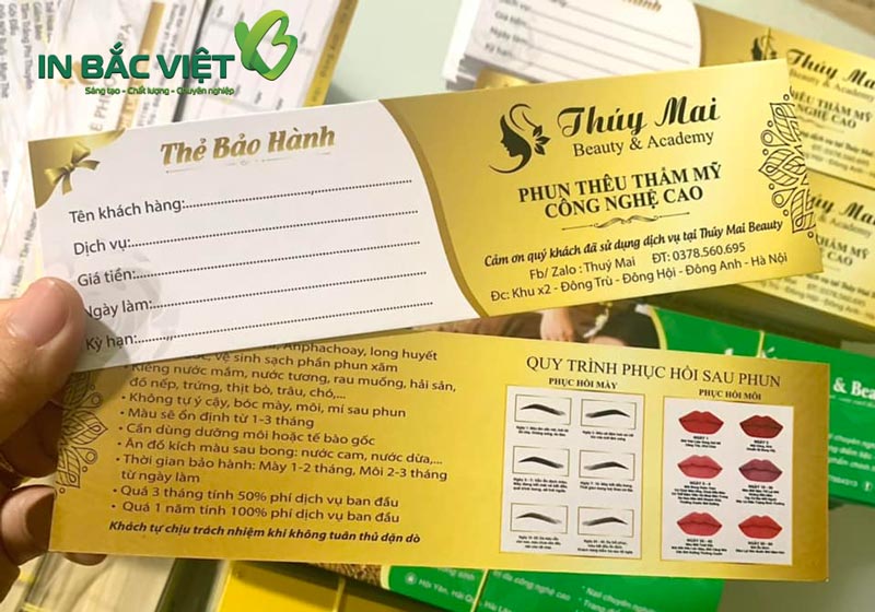 Những lưu ý về quy cách in phiếu bảo hành spa