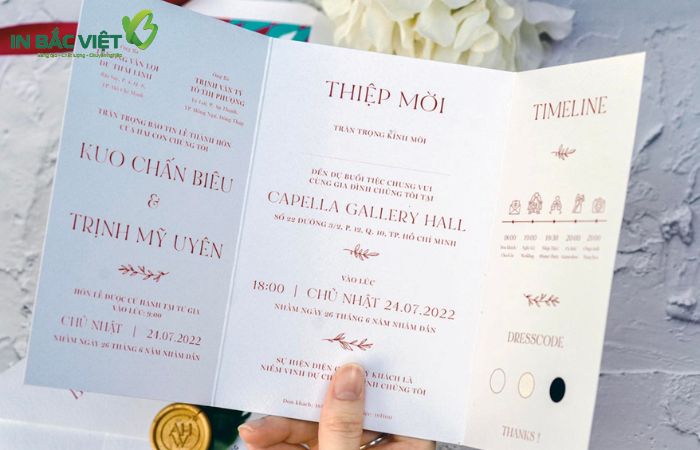 Thiệp cưới in trên chất liệu giấy couches