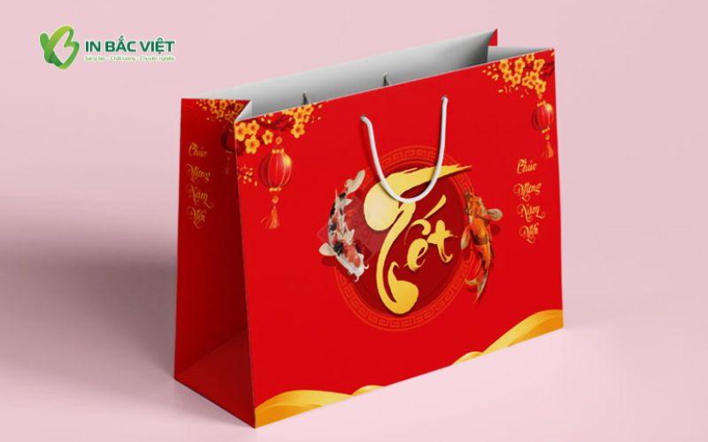 Túi đựng quà Tết in trên chất liệu duplex giúp tối ưu chi phí cho doanh nghiệp