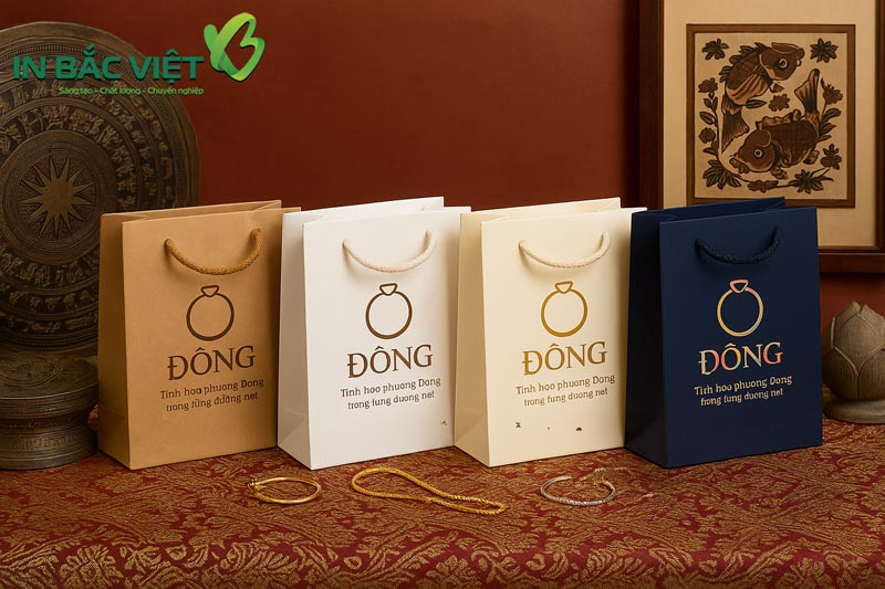 Chất liệu in túi giấy đựng trang sức khá đa dạng