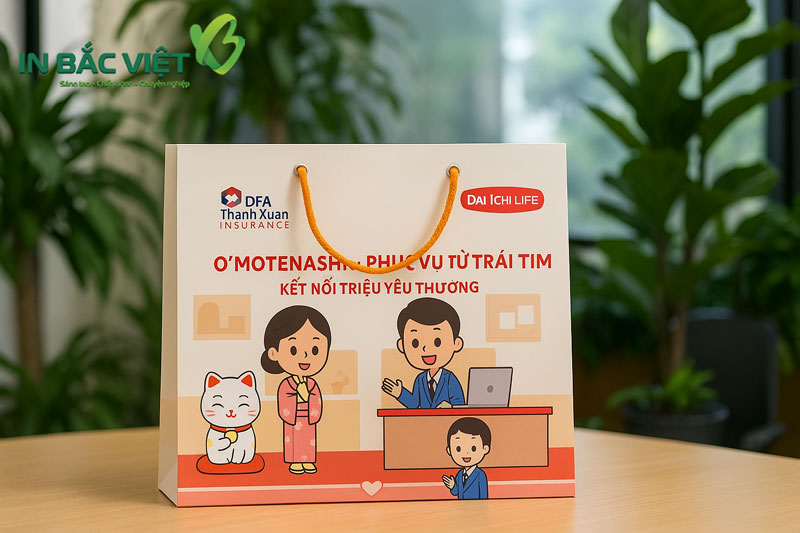 In túi giấy ivory số lượng ít – Form đứng chắc chắn, in rõ nét