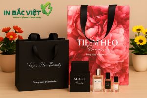 Túi giấy nước hoa cán mờ cao cấp, bề mặt lì sang trọng