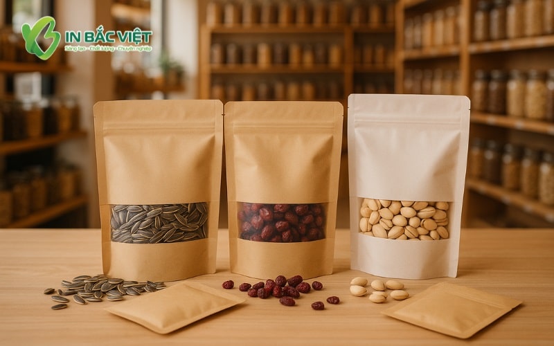 Ứng dụng giấy kraft in bao bì đựng đồ khô, nông sản