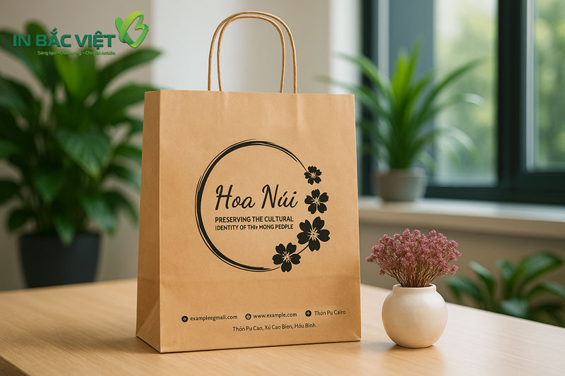 In túi giấy kraft số lượng ít thân thiện môi trường