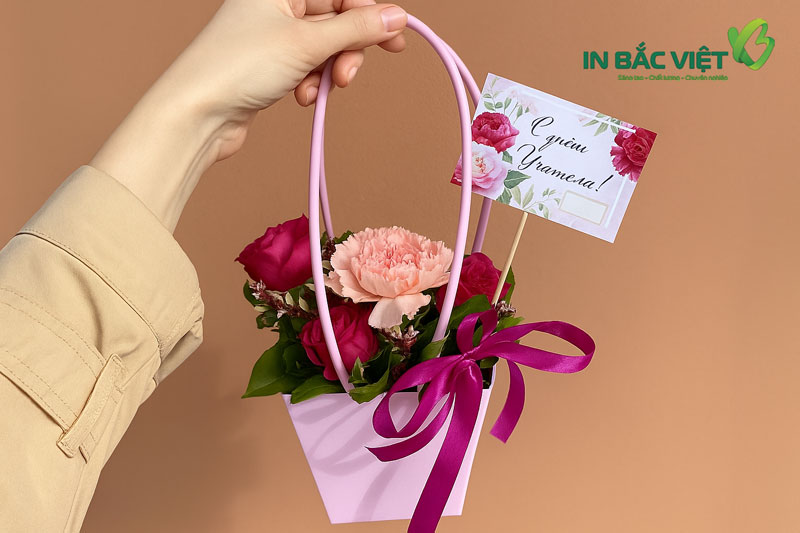 túi giấy để hoa nhỏ gọn, đơn giản
