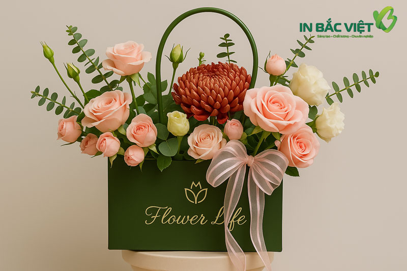 mẫu túi giấy đựng hoa in hình logo đẹp
