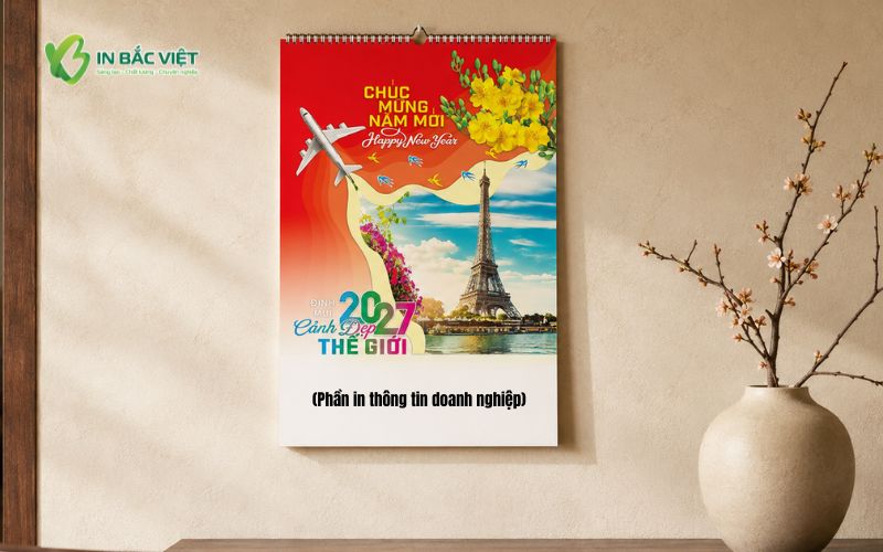Lịch 5 tờ treo tường 2027 giúp không gian thêm nổi bật và đẹp mắt