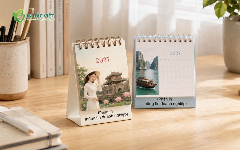 Lịch để bàn chữ A đa dạng kích thước, in theo yêu cầu doanh nghiệp
