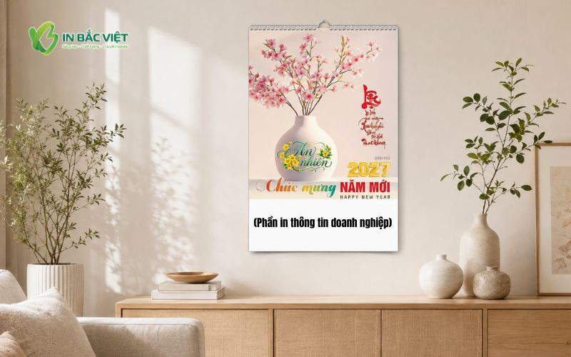 Lịch lò xo 5 tờ trang trí phòng khách Tết 2027