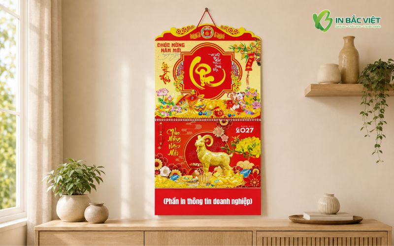 Lịch 13 tờ lò xo giữa quà tặng doanh nghiệp Xuân Đinh Mùi
