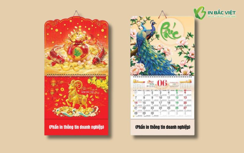 Mẫu lịch treo tường 13 tờ lò xo giữa đẹp năm 2027