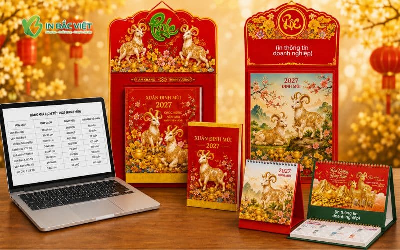 Bảng giá in lịch Tết 2027 mới nhất với các dòng lịch Đinh Mùi dành cho doanh nghiệp