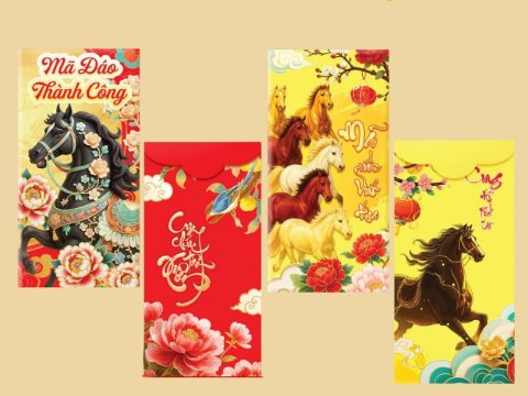 BAO LÌ XÌ CON NGỰA – MẪU ĐẸP, IN CHẤT LƯỢNG
