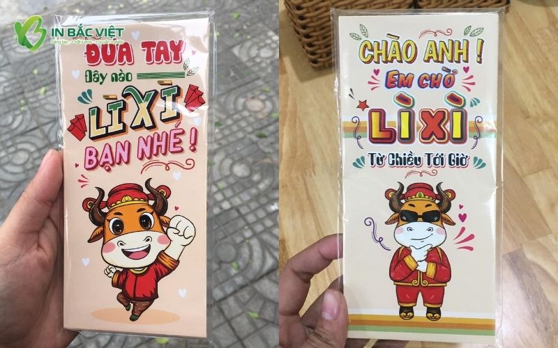 Mẫu lì xì meme hình con giáp dễ thương với thiết kế vui nhộn và màu sắc tươi sáng