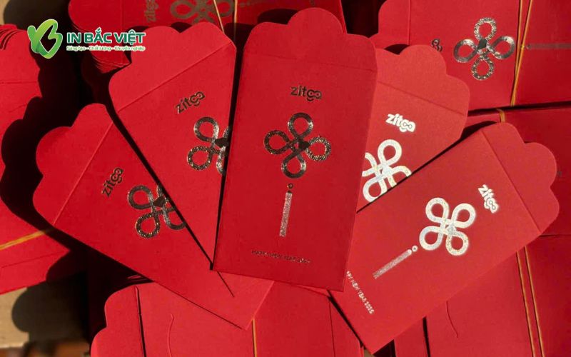 Mẫu bao lì xì đỏ ép kim đẹp, sang trọng dành cho doanh nghiệp