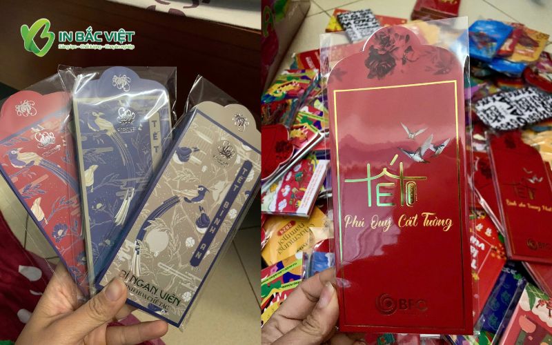 Mẫu bao lì xì ép kim nhiều màu thương hiệu đẹp và cao cấp