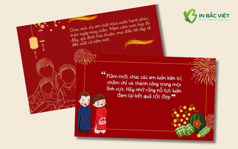 Mẫu thiệp chúc Tết anh chị đẹp, màu đỏ may mắn kèm lời chúc năm mới ý nghĩa cho người thân