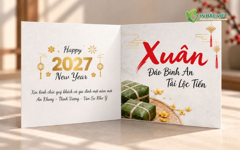 Mẫu thiệp chúc Tết doanh nghiệp 2027 phong cách truyền thống